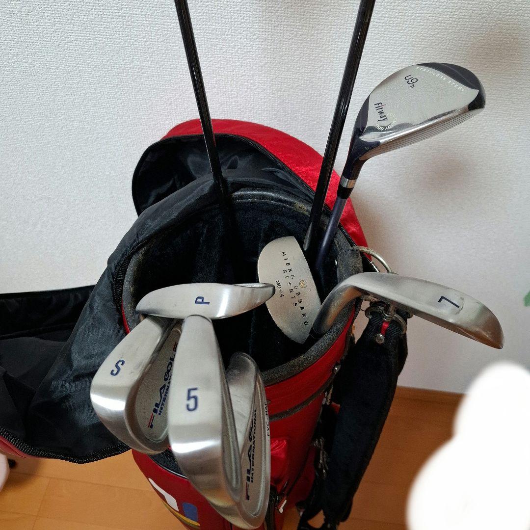 FILA GOLF 赤色キャディバッグ　セット　クラブ