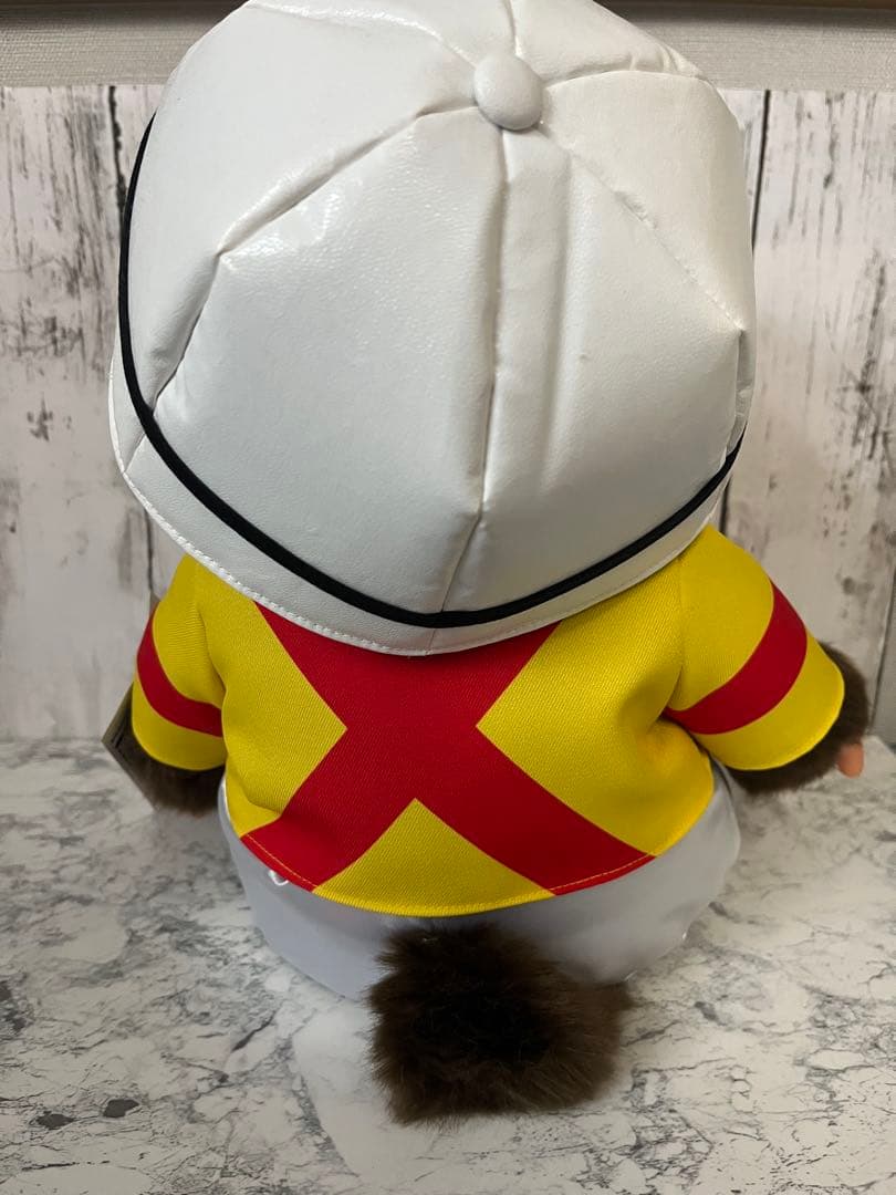 JRA【非売品】 ジャスティンパレス勝負服モンチッチ ジョッキー ぬいぐるみ