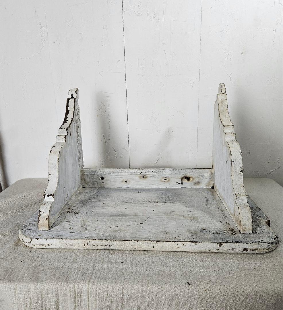 フランスアンティーク 古い木のウォールシェルフ 壁掛け 飾り棚 ラック シャビー