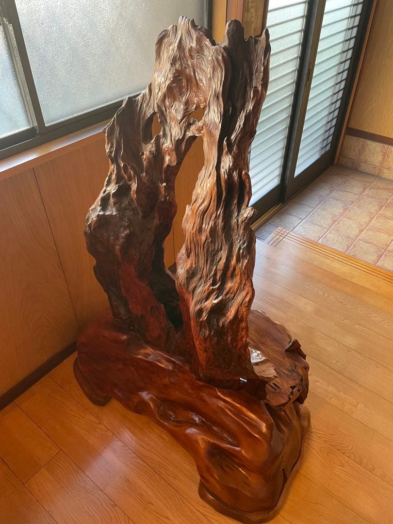 広島発 屋久杉 輪切り 座卓 テーブル 天板 + 屋久杉 衝立