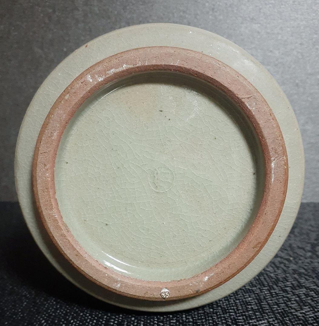 京焼　清水焼　名工【河合紀】造　金彩葉文　壺　瓶　花瓶　花入れ　共箱