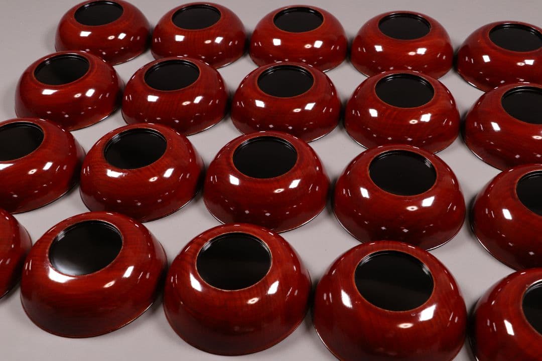 漆芸 輪島塗 松蒔絵 木皿 二十客 欅地 木地溜塗 黒塗 金蒔絵 【MA359】