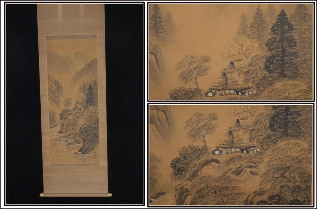 民間仕入れ品　中国清時代青沢作　掛け軸　肉筆絵　人物図 AK2159A9-2