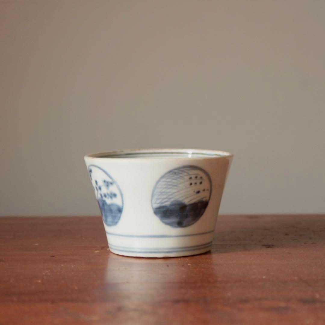 染付 丸紋 丸文 筒盃 蕎麦猪口 酒器 古美術 古道具 アンティーク 古伊万里