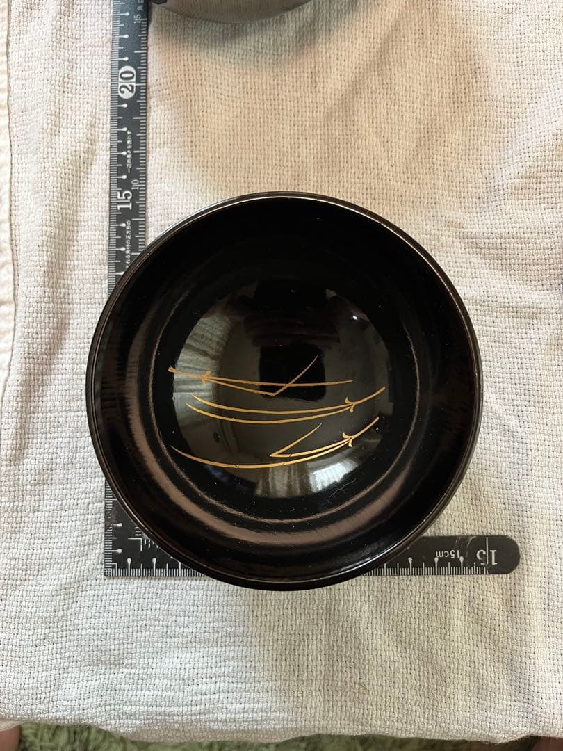 【輪島塗】漆器 椀 10個セット 黒 金色装飾 蒔絵　富士山