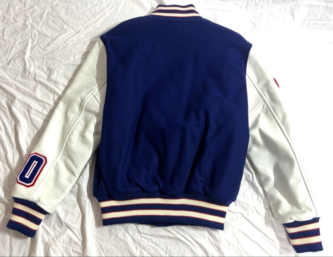 ビームスゴルフ 袖レザースタジャン ナンバリングワッペン Lサイズ