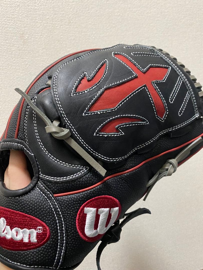 Wilson ウィルソン 軟式グローブ 黒/赤　投手用　コユニ　MLB
