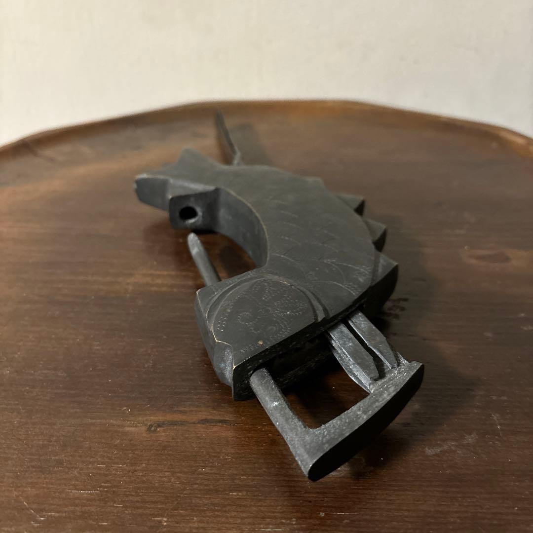 李朝　朝鮮王朝　魚型錠前　鍵　アンティーク　古道具　骨董　古美術　韓国骨董　清朝