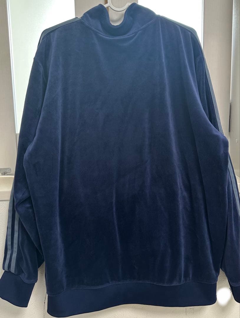 アディダス adidas ベロア トラックジャケット ネイビー Mサイズ