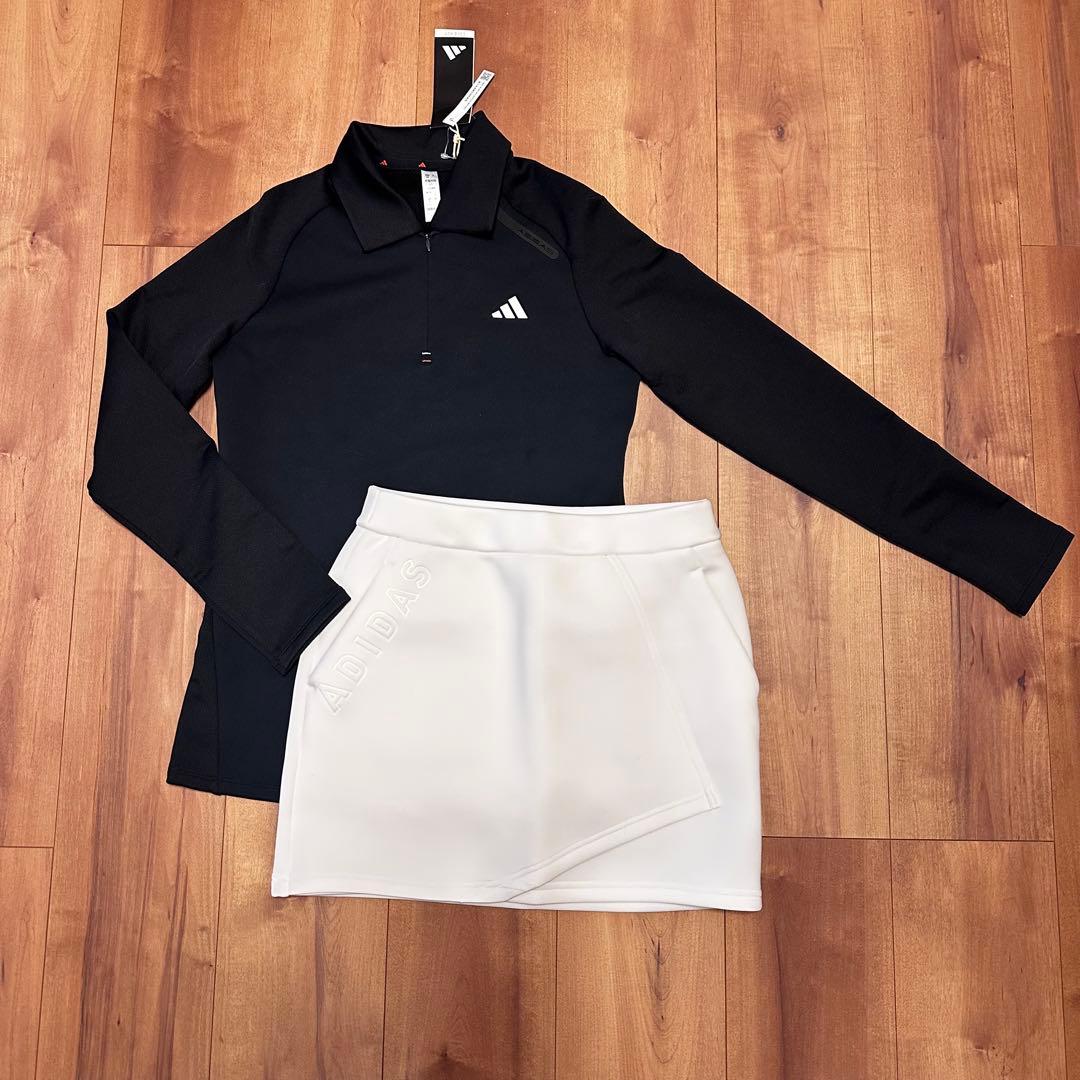 ダンボールニット　スカート長袖ポロ　セットアップ　秋冬　生地分厚め　サイズM