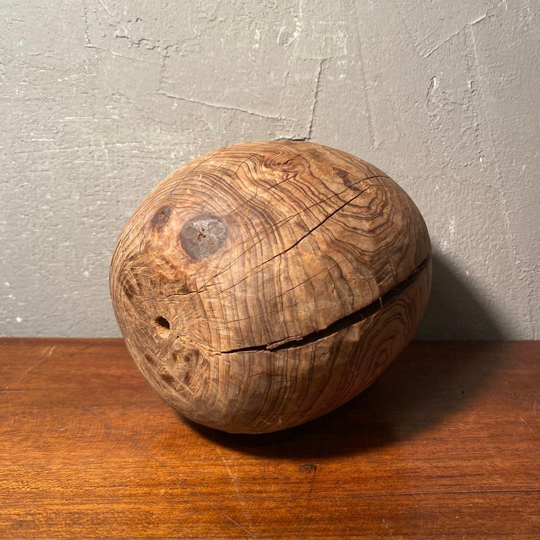 時代物 木彫り だるま木型 達磨 置物 骨董品 古道具 オブジェ アンティーク