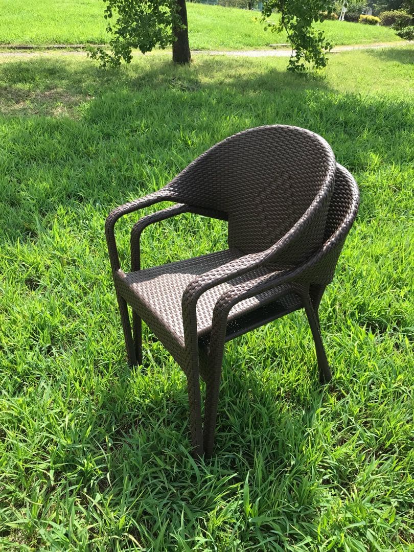 ラタン調 アームチェア【2脚セット】送料無料！