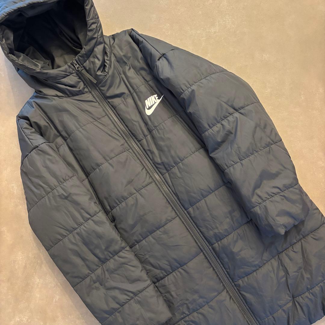 NIKE ナイキ ベンチコート ロングコート 中綿ジャケット 黒 メンズM相当