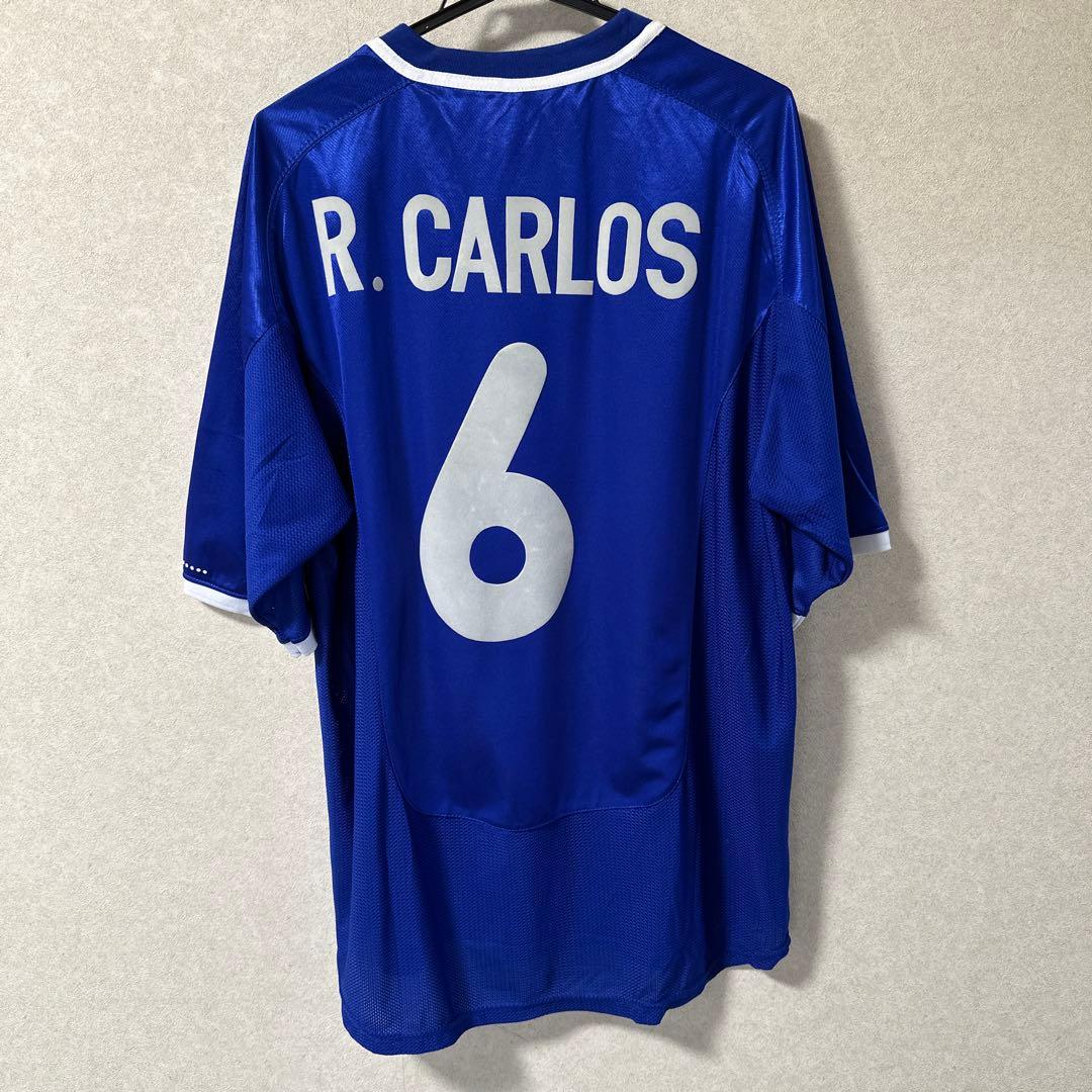 R. CARLOS 6番 シャツ 青　ブラジル代表　ロベルトカルロス
