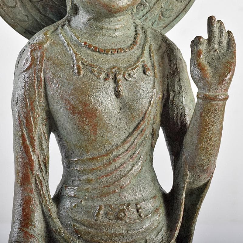 彫刻家　佐々木大樹作　青銅　観音像　仏像　重さ約1.9㎏　共箱　M　R7716B