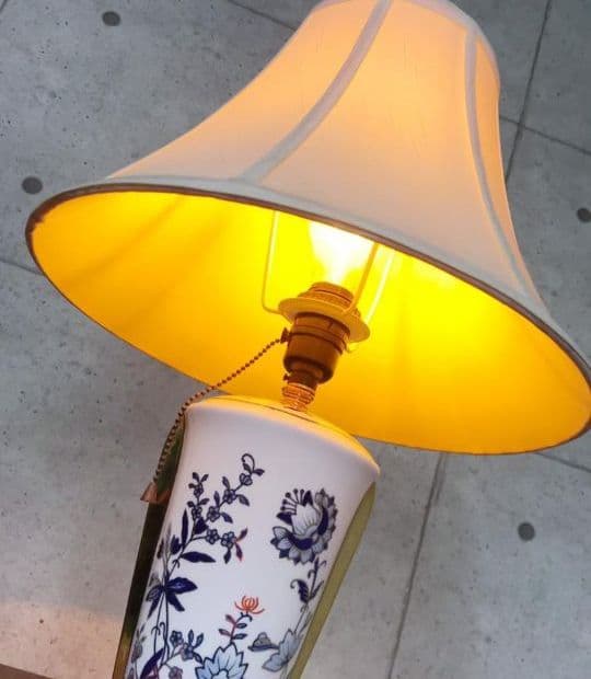 卓上ランプ キシマ 陶器 花柄 ゴールド テーブルランプ