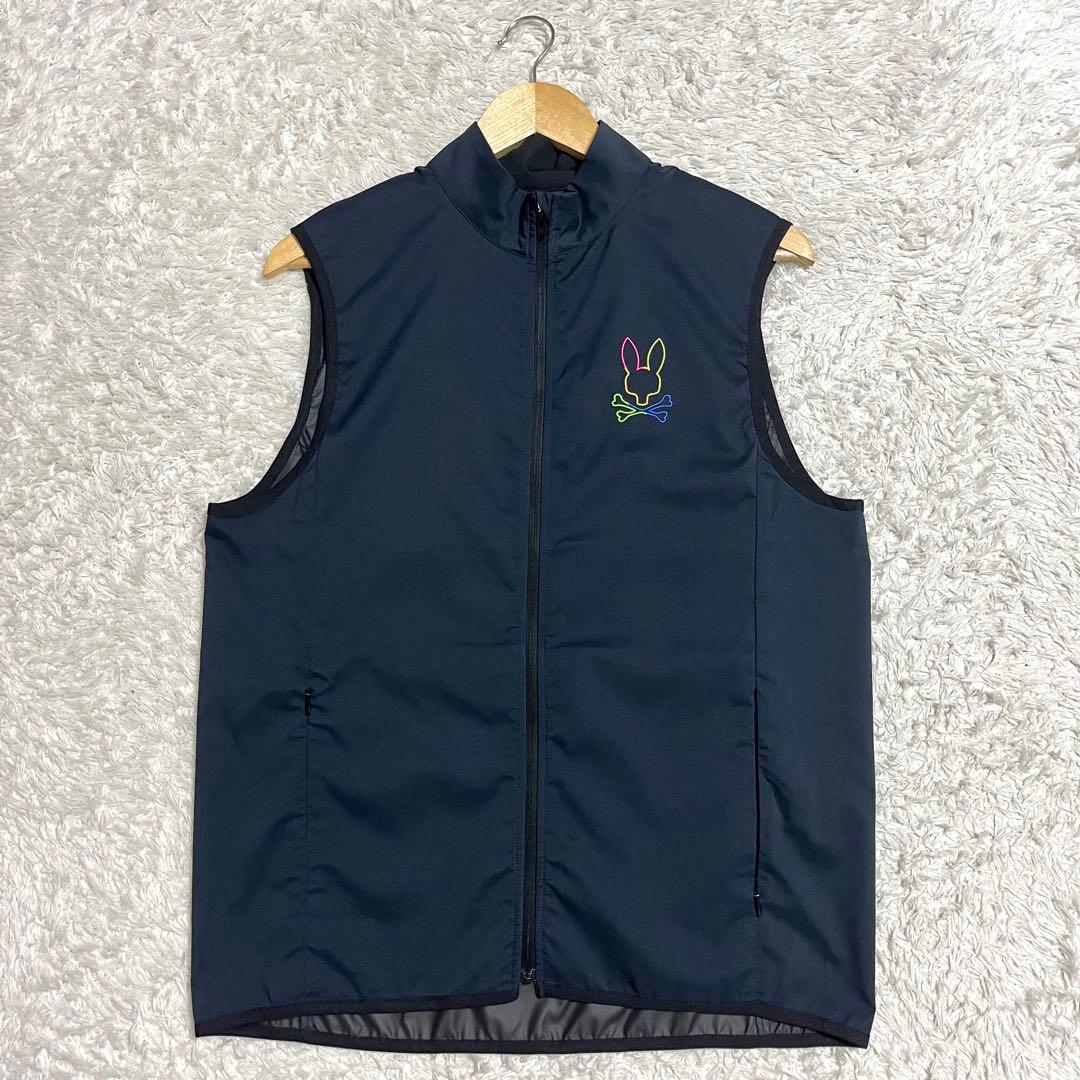 ✨未使用級✨サイコバニー ゴルフウェア ベスト ナイロン ネイビー Lサイズ