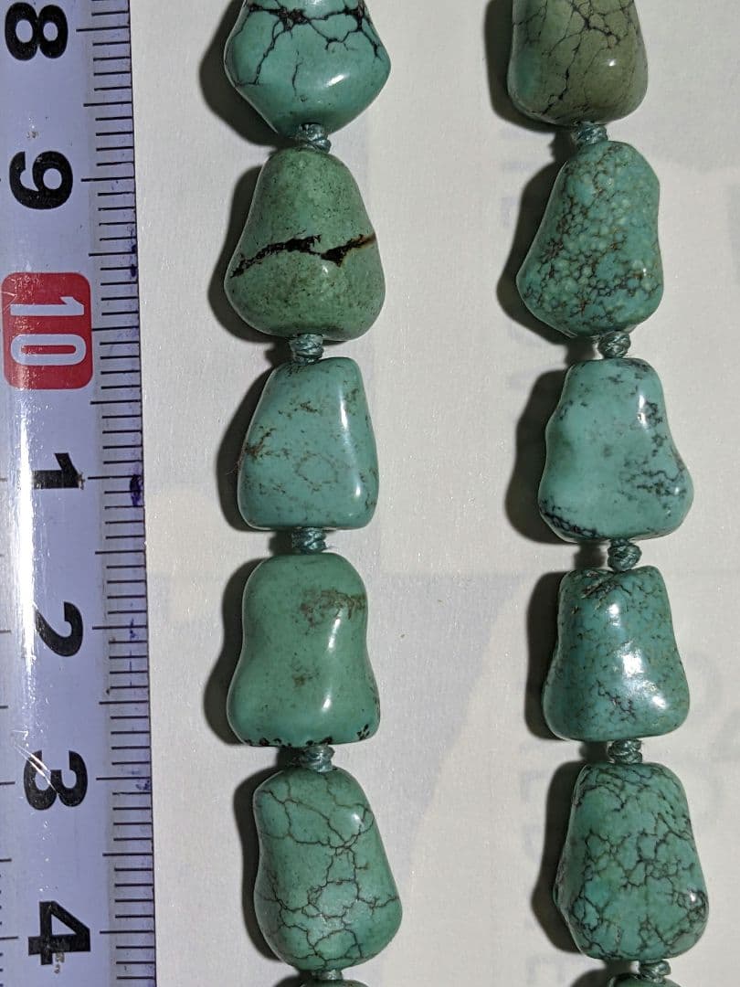 ♦年代物 ターコイズブルーネックレス S925 花形透かし留め具 スターリング