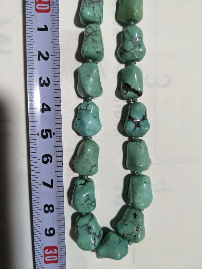 ♦年代物 ターコイズブルーネックレス S925 花形透かし留め具 スターリング