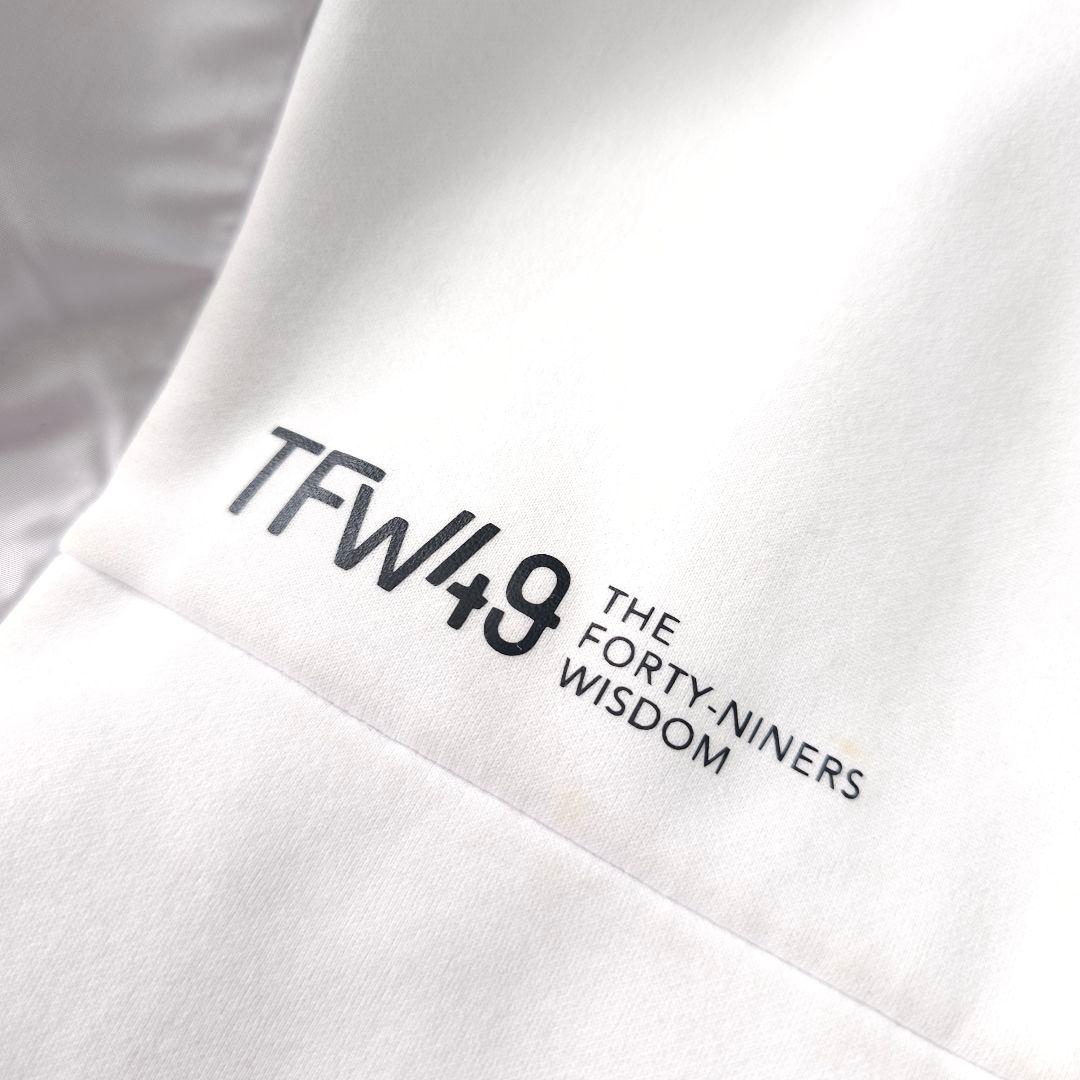 TFW49 異素材 ダンボールニット ハーフジッププルオーバーパーカー L 白