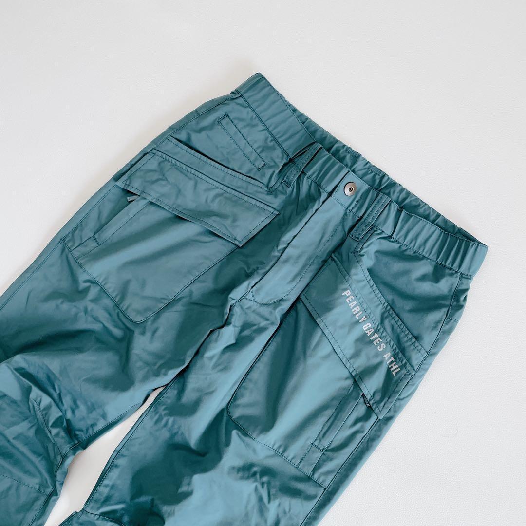 パーリーゲイツ ロングパンツ 4/M 蓄熱 ナイロン グリーン系