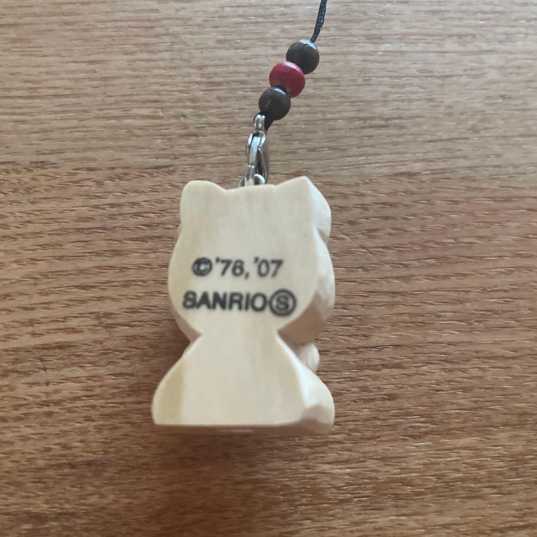 【新品未使用】ハローキティ 木彫り 森の仲間たち ストラップ 3個セット