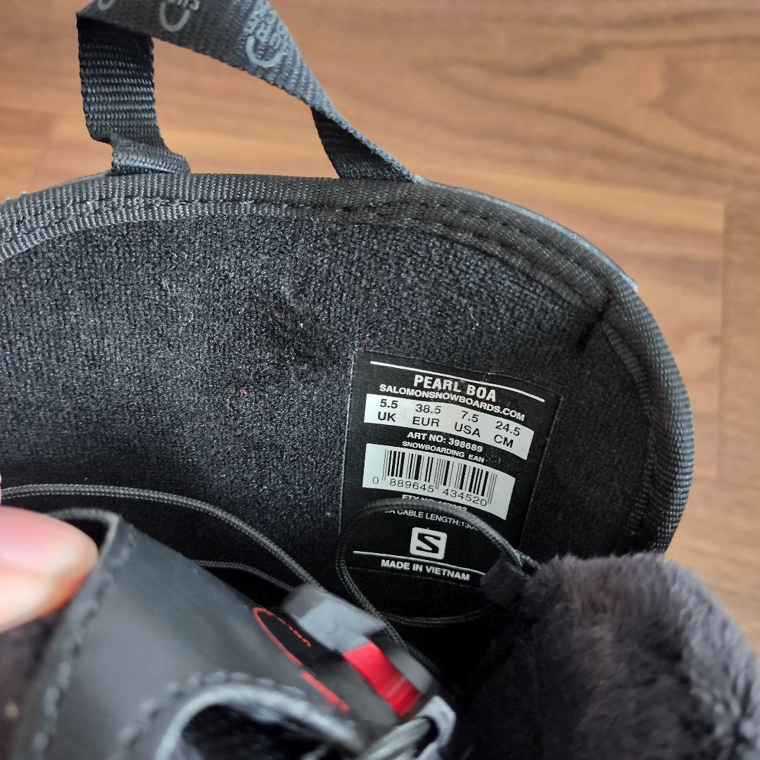 美品 Salomon PEARL BOA 24.5 スノーボードブーツ ブラック