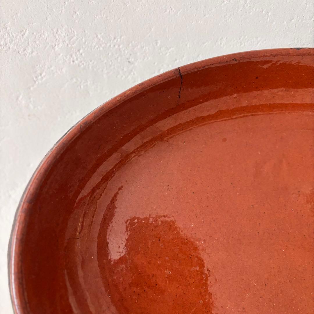 【フランスアンティーク】テラコッタ製　オーバル耐熱皿　グラタン皿　プレート