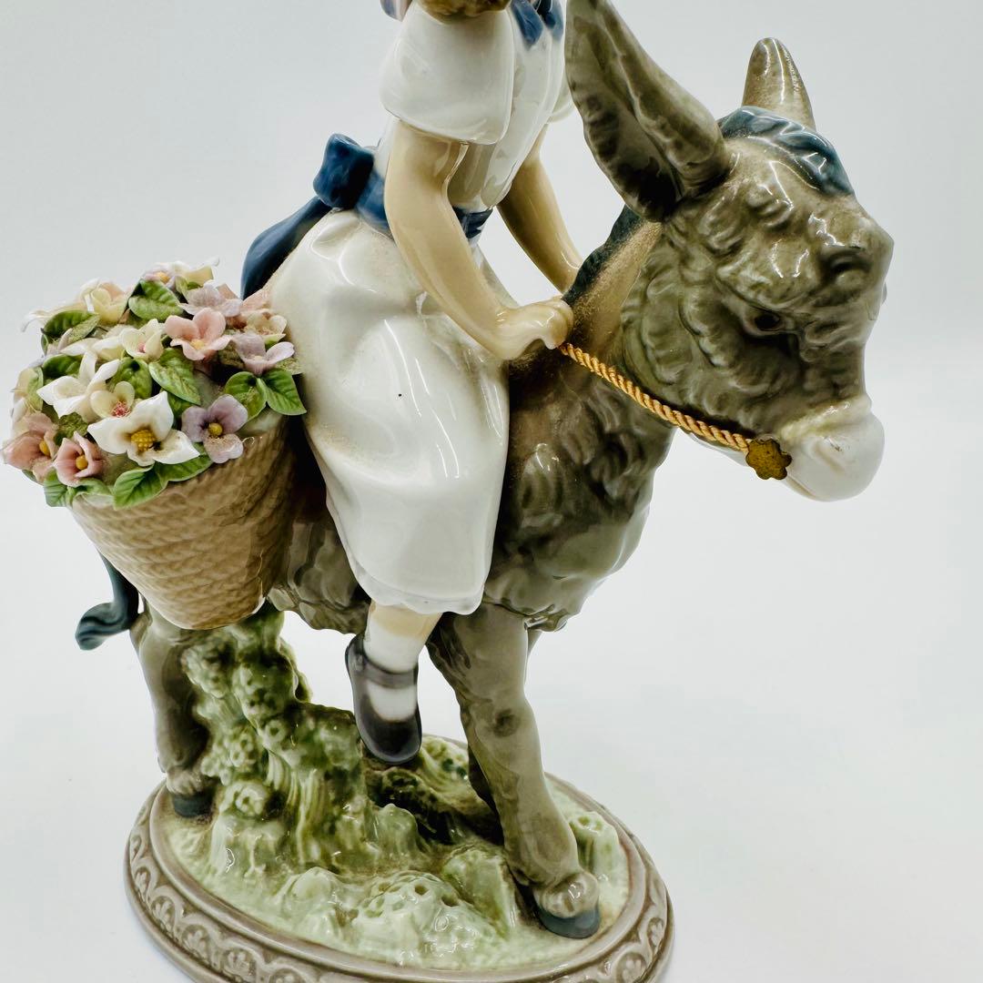 【リアドロLladro フィギュリン　少女とロバ】置物　インテリア　アンティーク