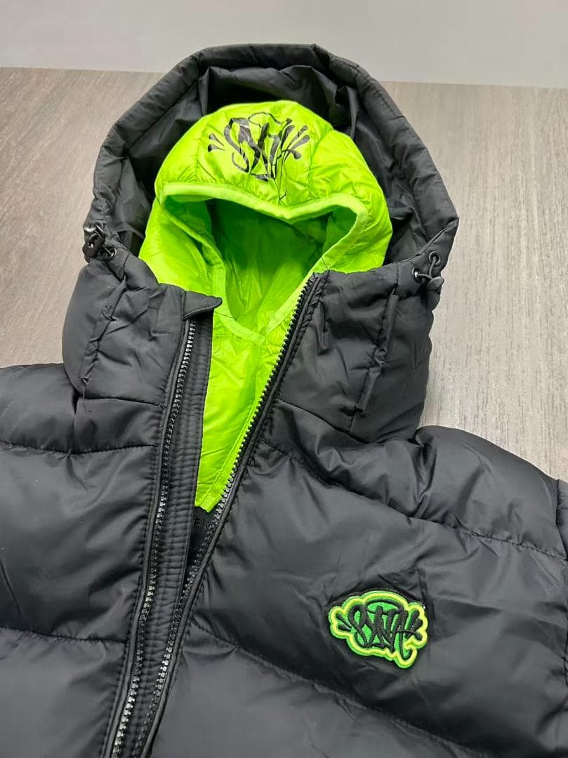 新品 Synaworld ダウンジャケット フード付き ブラック M