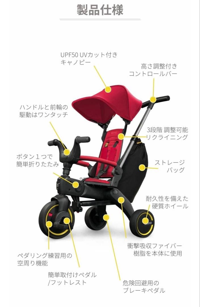 リキトライク　折りたたみ三輪車　【中古】