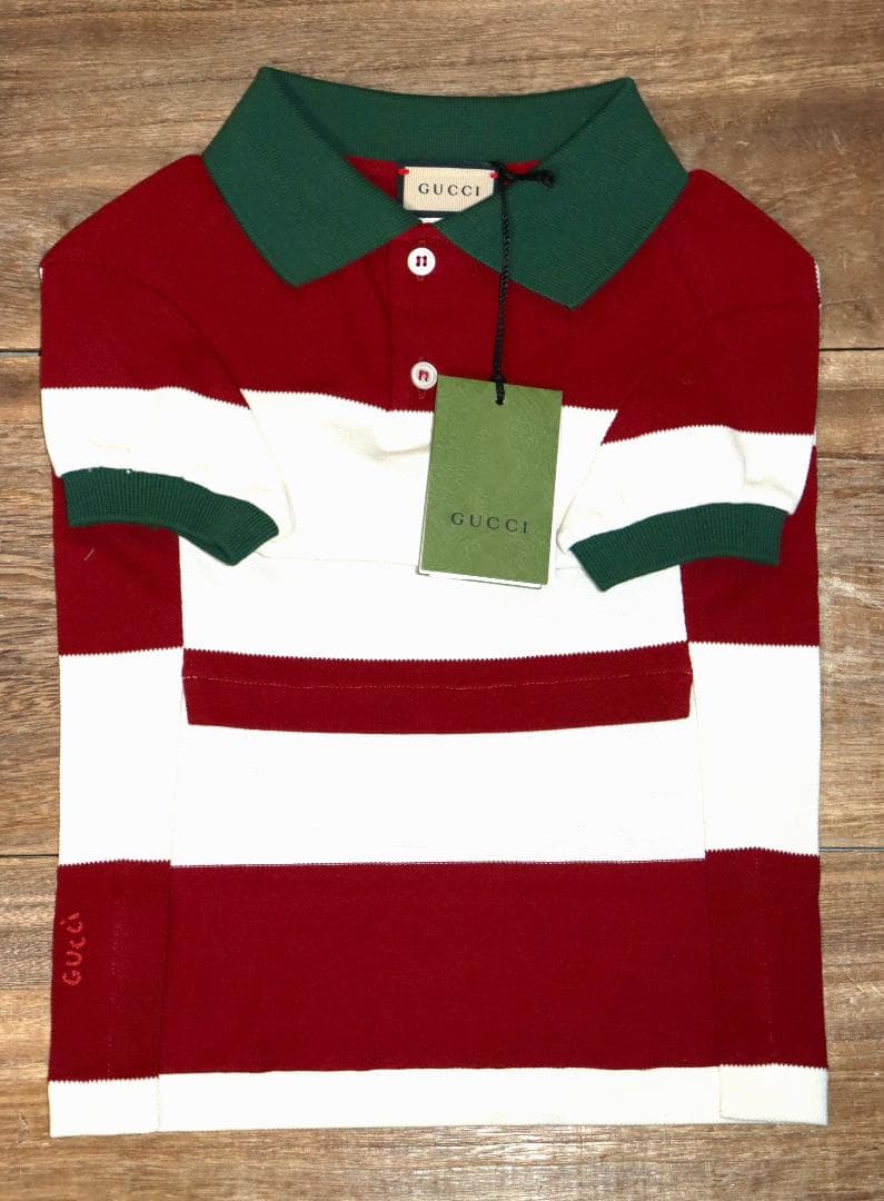 新品 GUCCI ペットコレクション ビッグストライプシャツ (Mサイズ)　Ⓗ