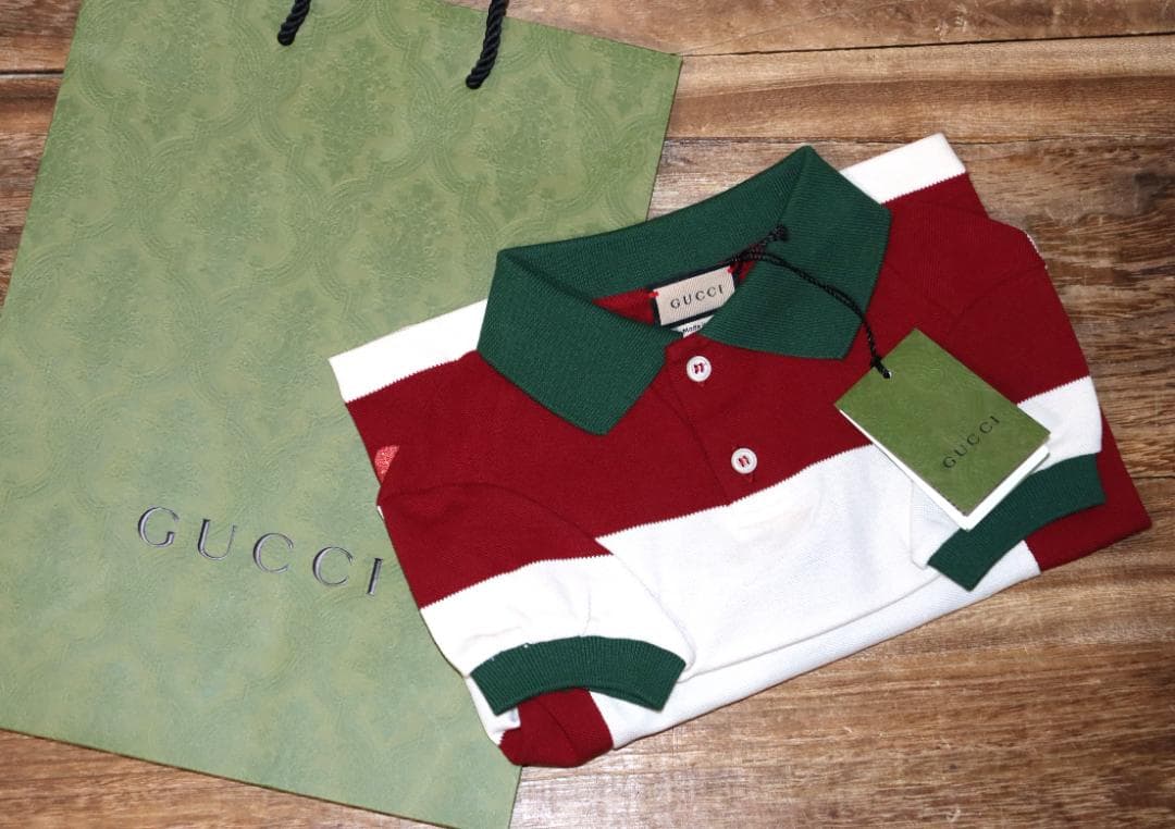 新品 GUCCI ペットコレクション ビッグストライプシャツ (Mサイズ)　Ⓗ