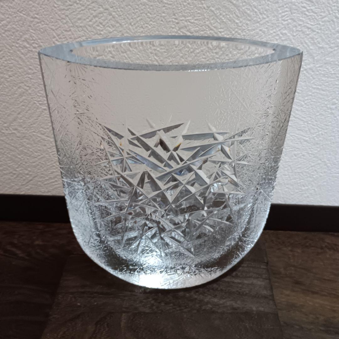 HOYAクリスタル フラワーベース 花瓶 佐々木文夫デザイン 高さ22cm希少