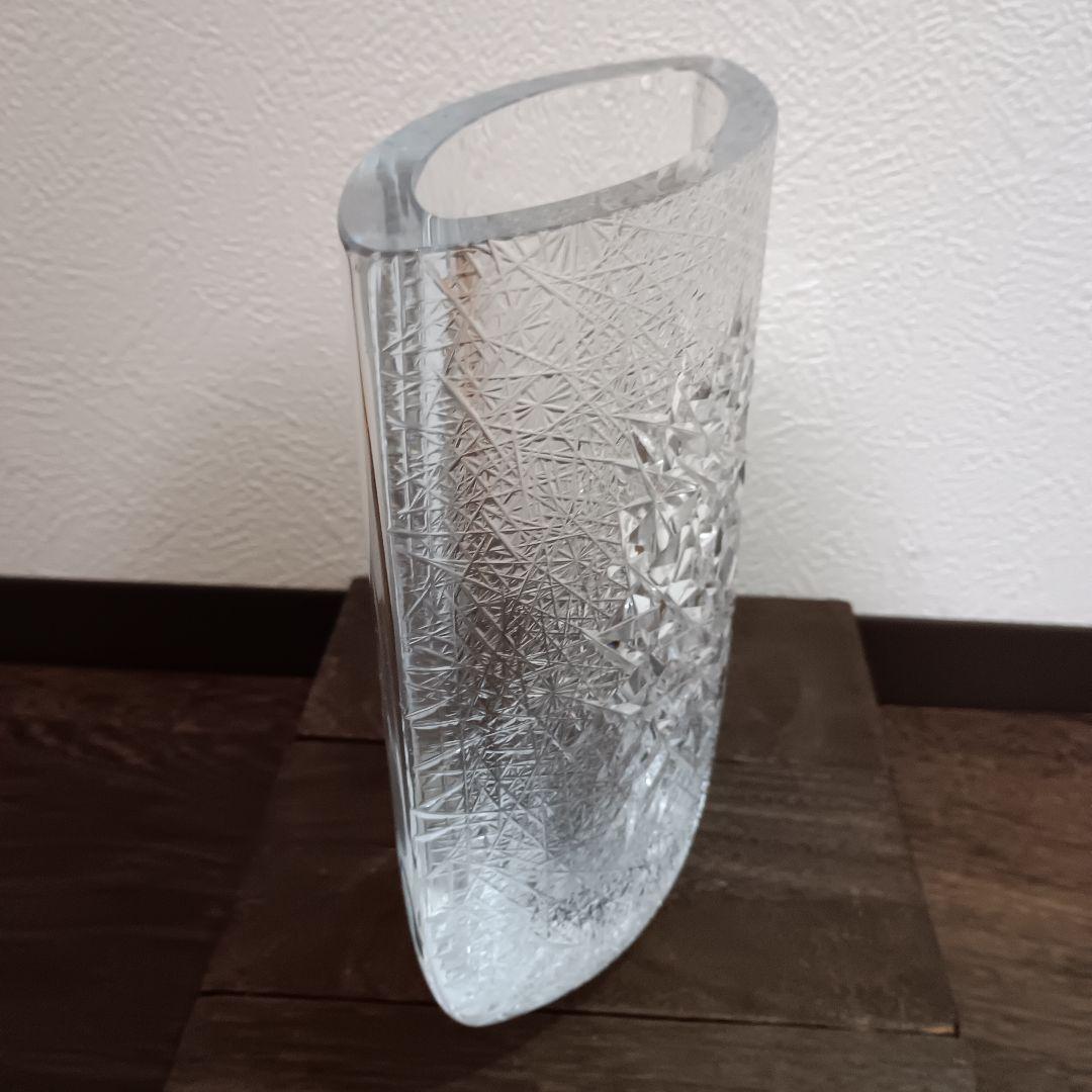HOYAクリスタル フラワーベース 花瓶 佐々木文夫デザイン 高さ22cm希少