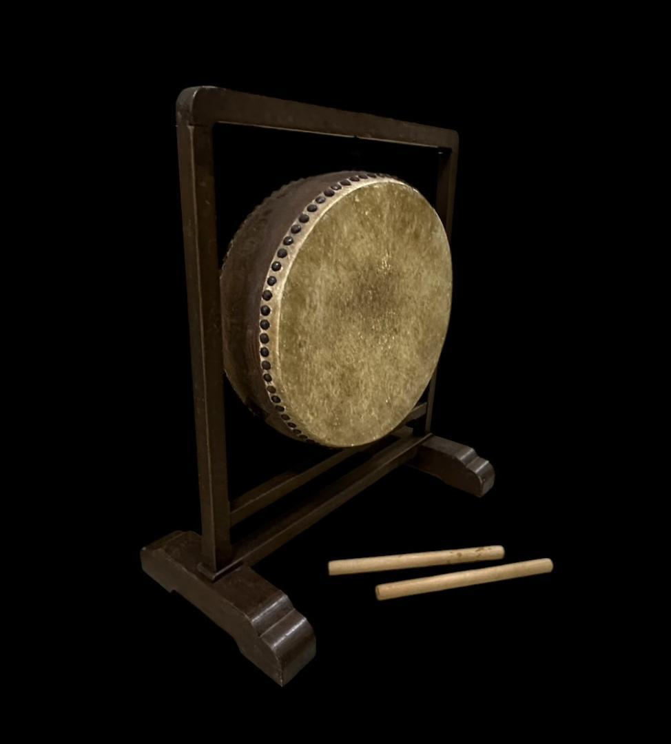 時代物 江戸期 和太鼓 吊り太鼓 太鼓 和楽器 寺社もの 骨董 古玩 バチつき