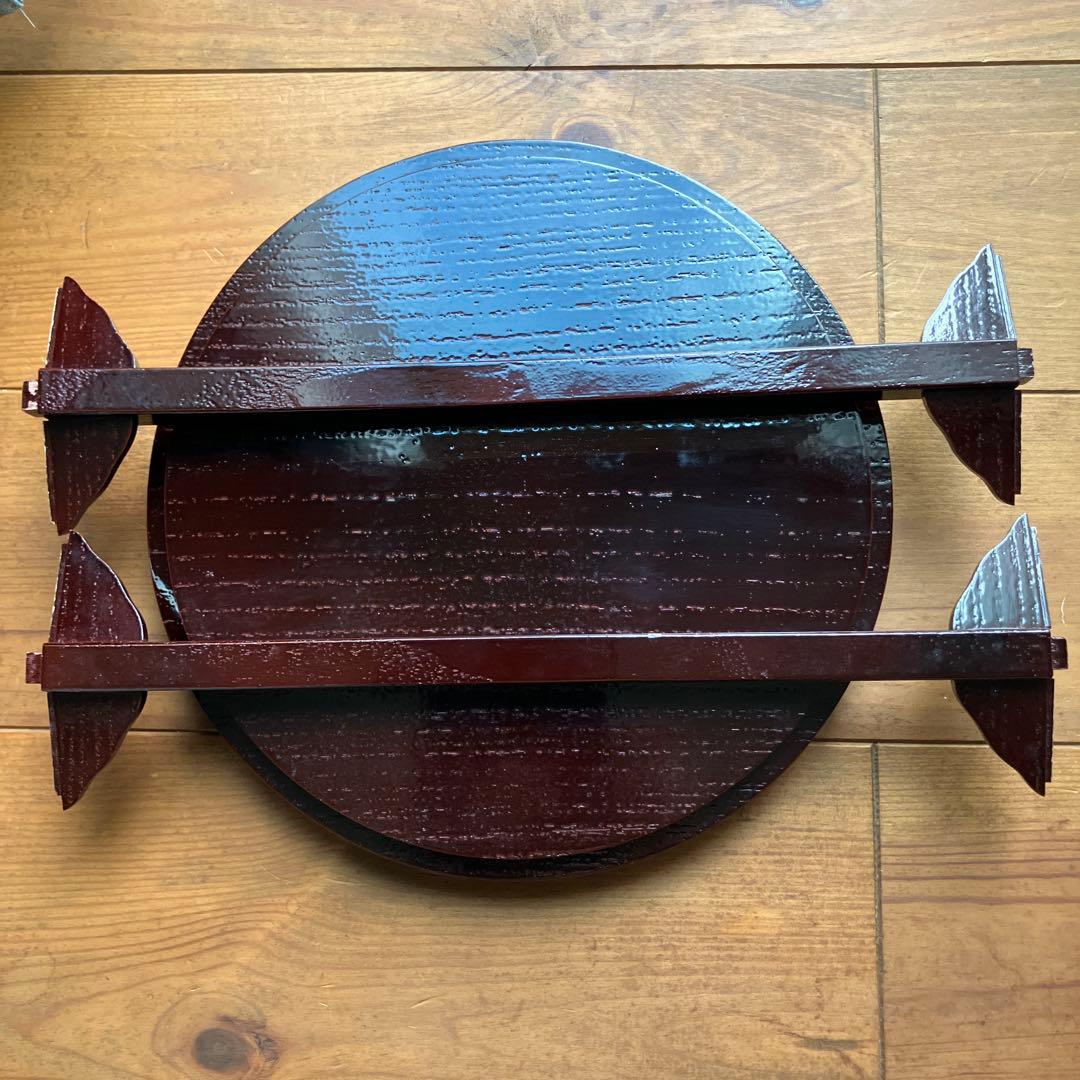 茶道具　棚　丸卓　塗り物