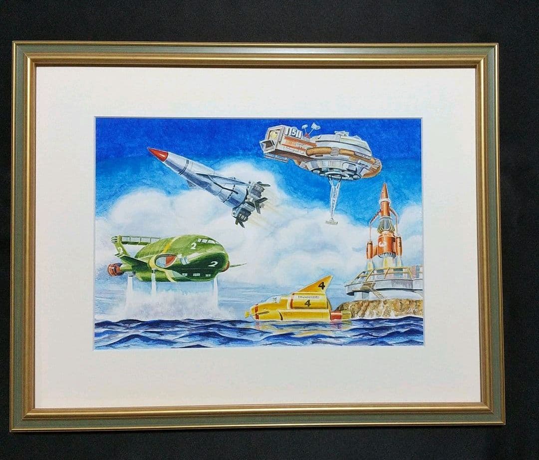 水彩画肉筆　サンダーバード