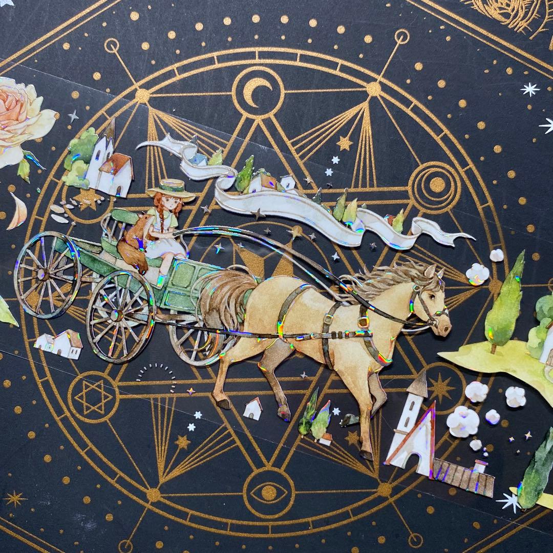 【9258】海外　マステ　中古巻　貝殻光マスキングテープ　人物系