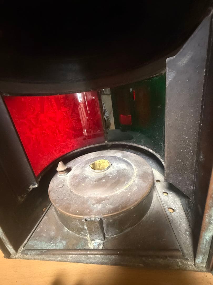 日本船燈株式会社　赤緑　インテリア　ランタン　アンティーク　昭和13年