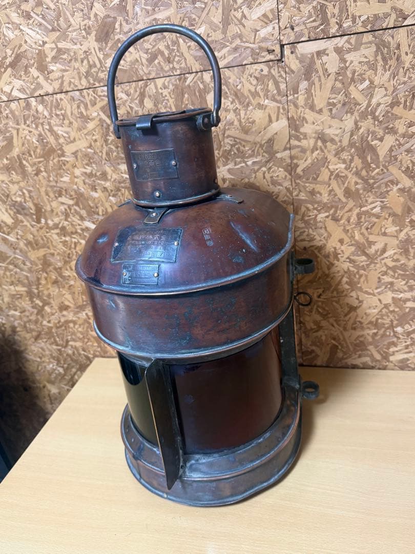 日本船燈株式会社　赤緑　インテリア　ランタン　アンティーク　昭和13年