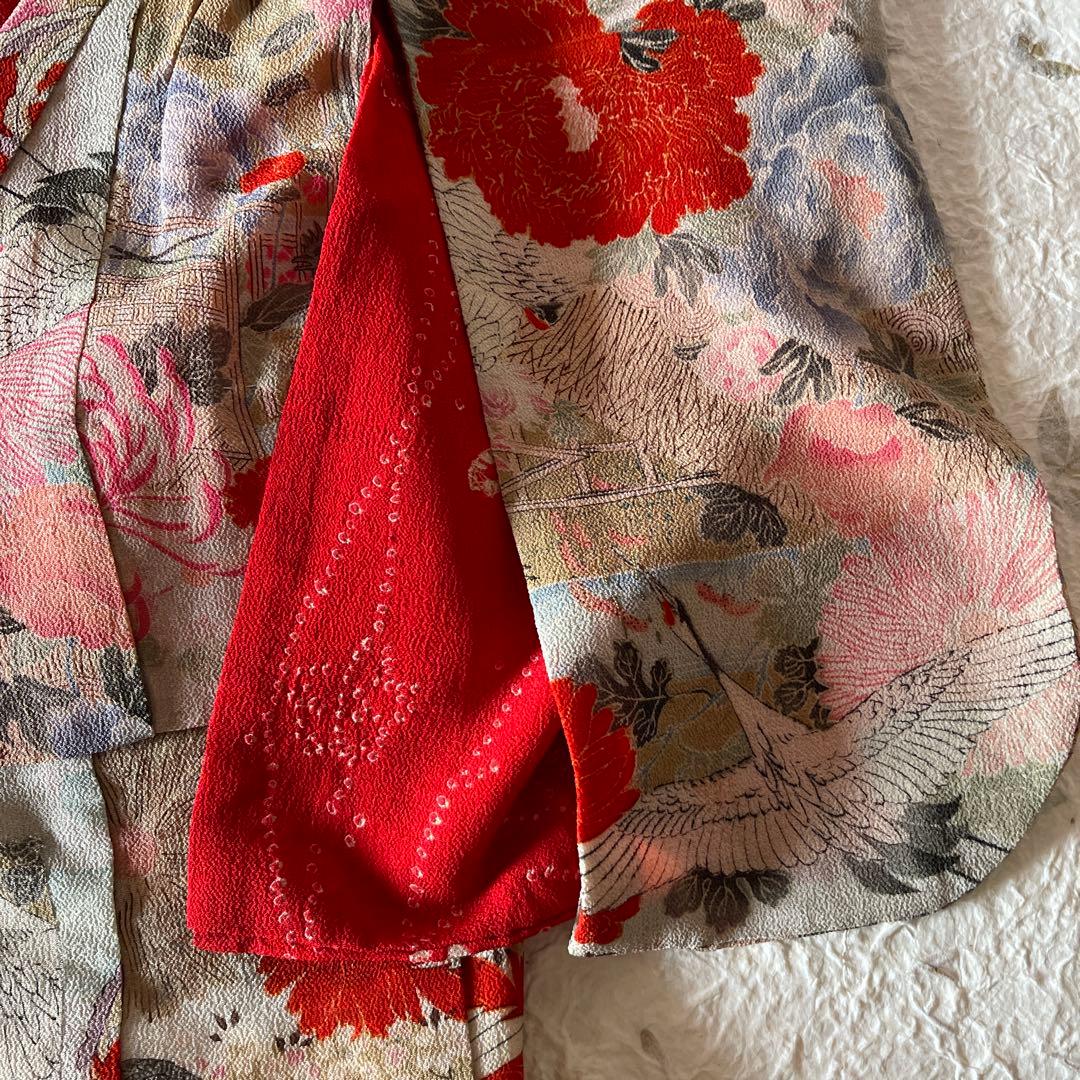 古布　江戸縮緬　人形の着物　15号　二枚仕立て　希少　打掛？　2612503