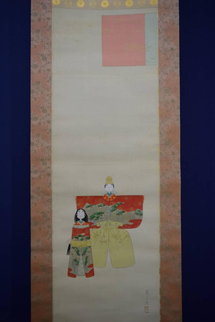 不詳/作者不詳/立雛図/桃の節句/布袋屋掛軸HJ-542