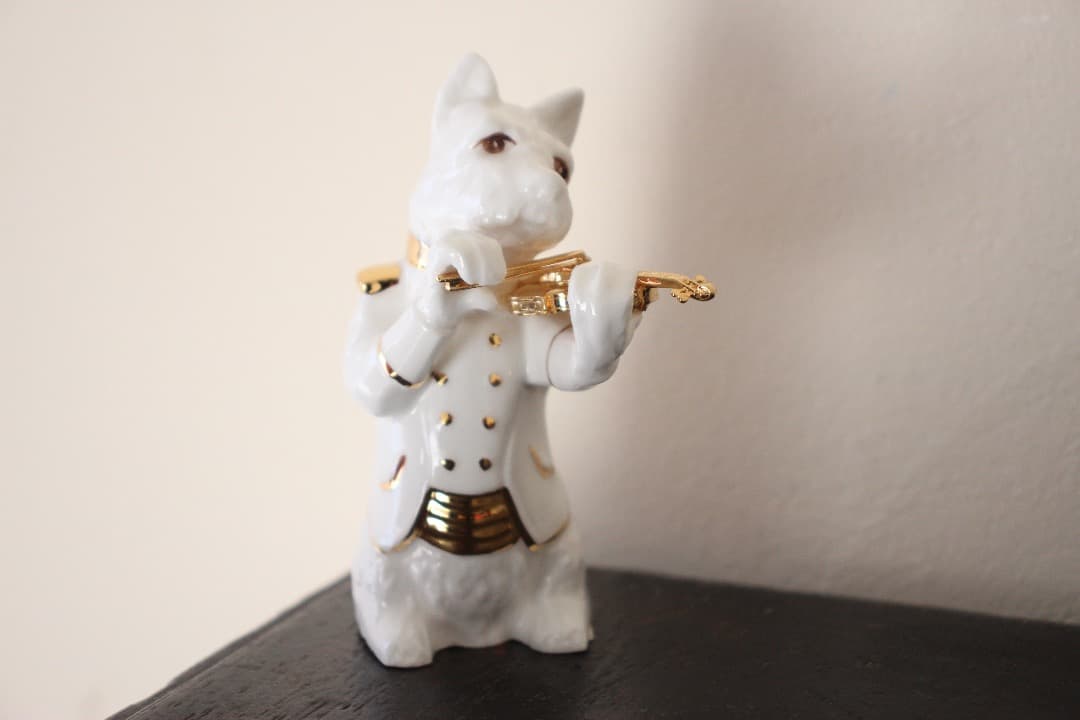 未使用・箱入　PICK BOY　犬　置物　演奏会　５匹　陶器人形　フィギュリン