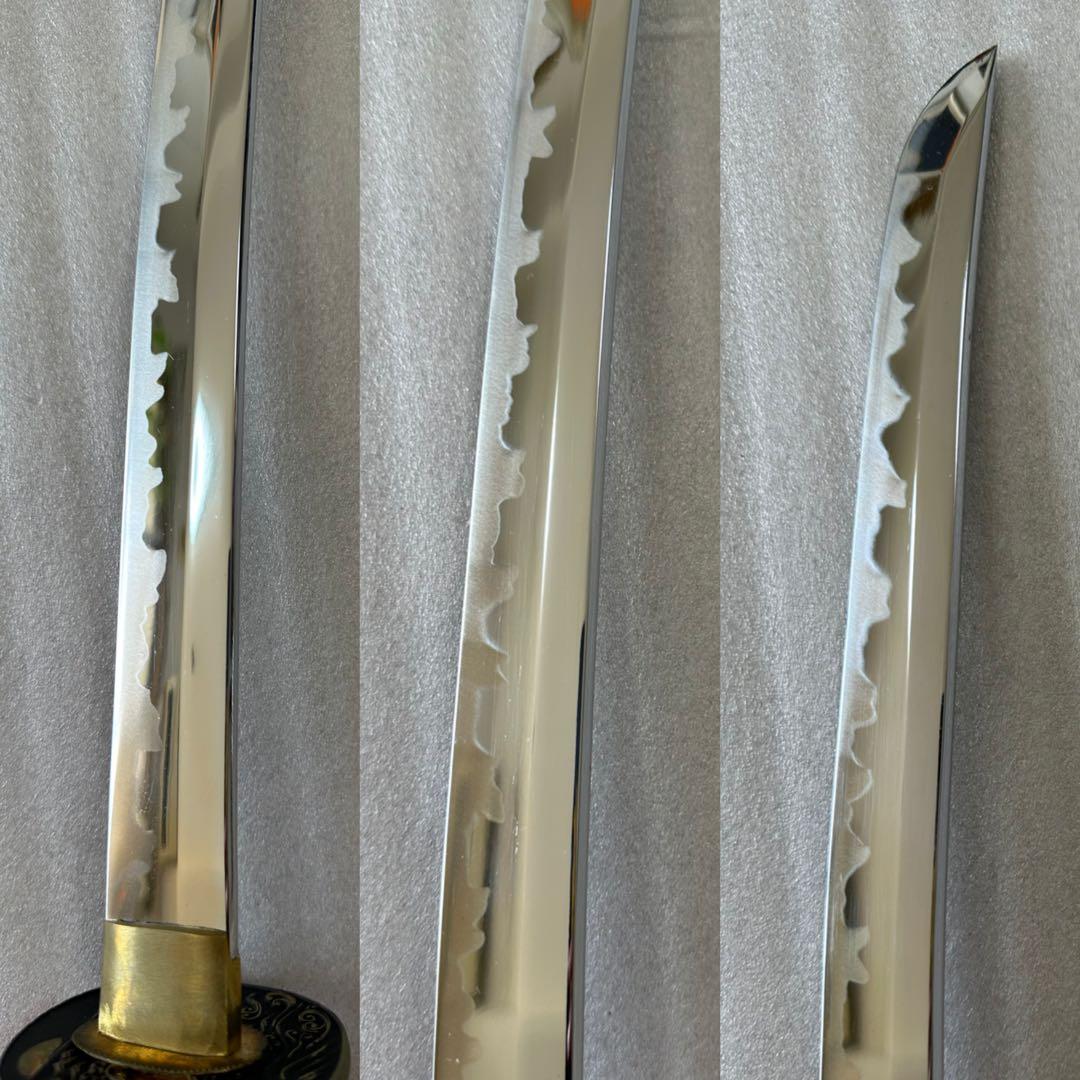 模造刀 打刀 脇差 2点セット 黑茶鞘 鞘付き長さ約71/104cm 26A30