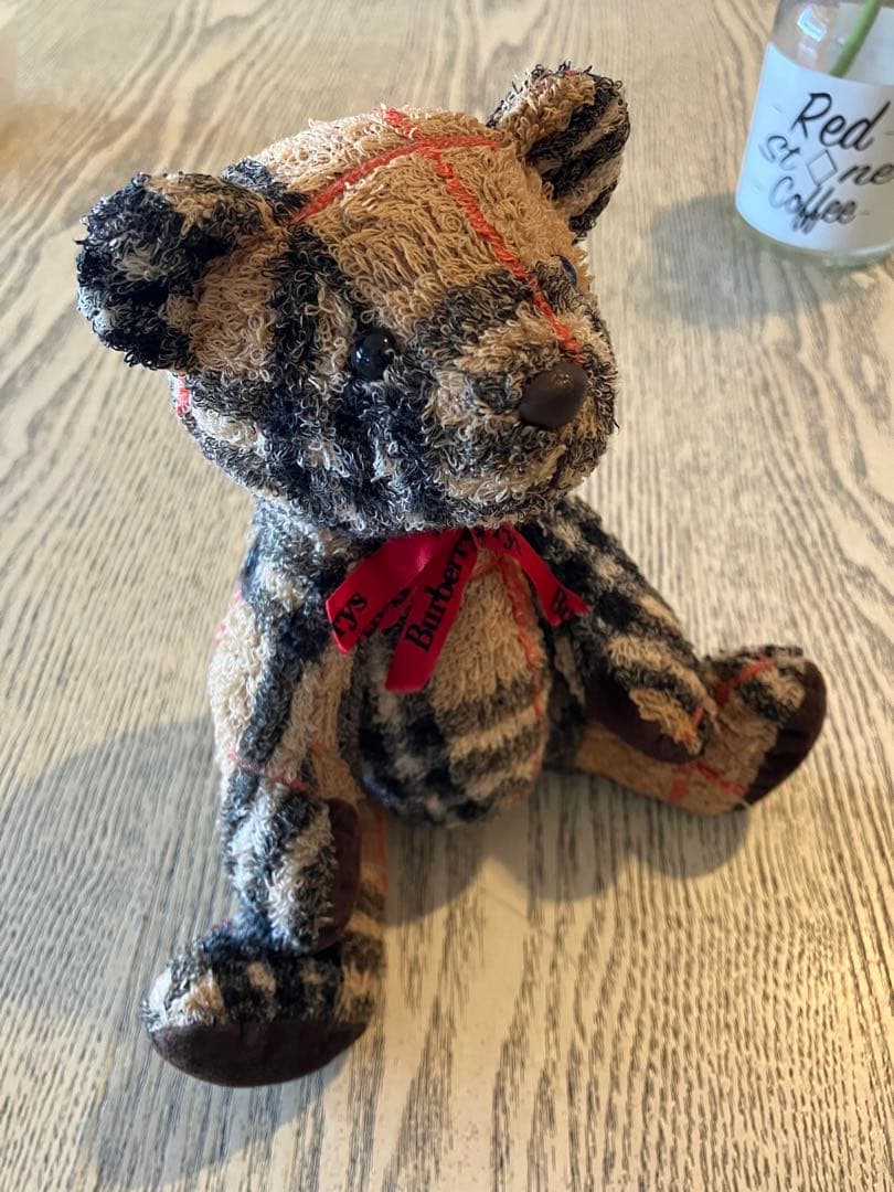 Burberrysチェック　テディベア パイル地 ぬいぐるみ