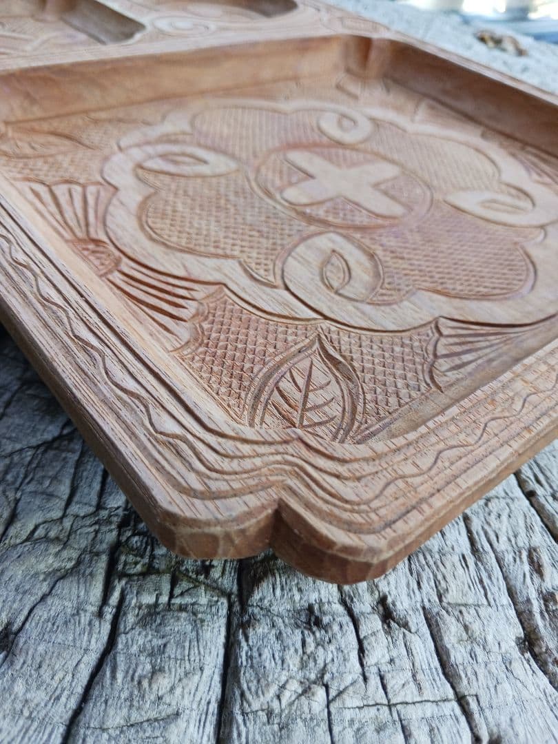 子持ち盆　イタ　アイヌ　縄文　文様　伝統工芸　御盆　アンティーク　食器　神代文字