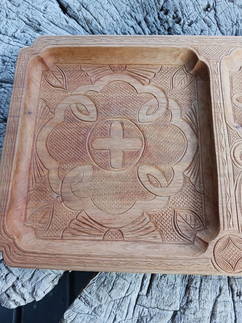 子持ち盆　イタ　アイヌ　縄文　文様　伝統工芸　御盆　アンティーク　食器　神代文字