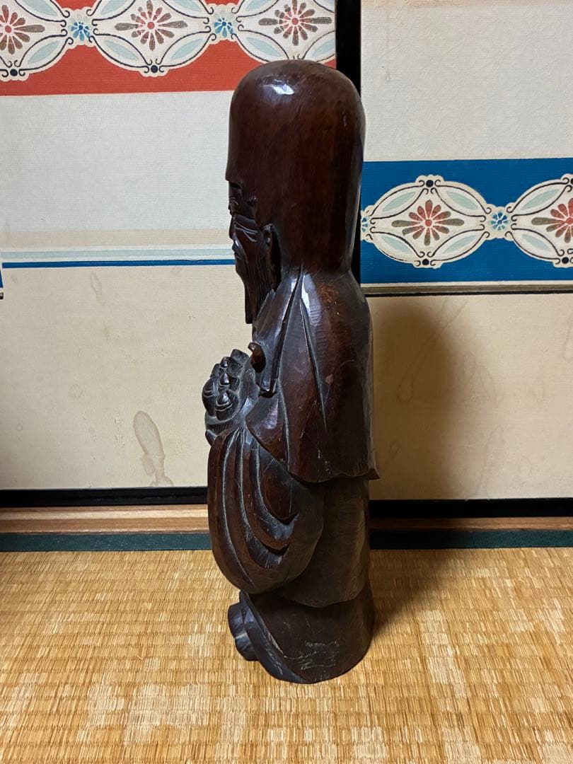 木製 彫刻 中国？ 人物像 約44㎝ 唐物
