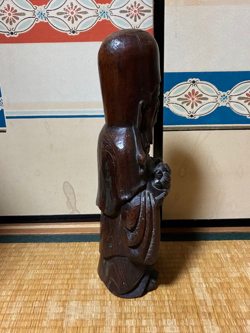 木製 彫刻 中国？ 人物像 約44㎝ 唐物